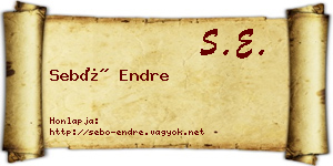 Sebő Endre névjegykártya